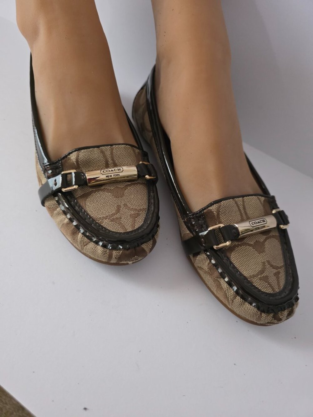 Coach Freida Flats with Gold Accents, Size 7 - Picture 9 of 11